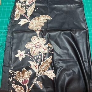 Elegant Black Floral Fabric